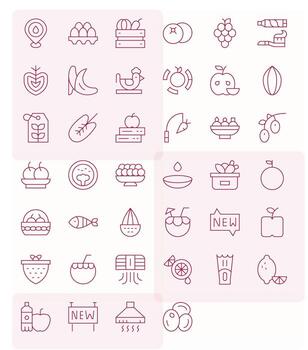 Fresh Icon Repository containing 40 Thin Line 128x128 Display Perfect graphics vector
