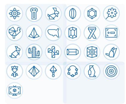 Shape Comprehensive Bundle with 25 Display Perfect Regular Line 256x256 Icons vector