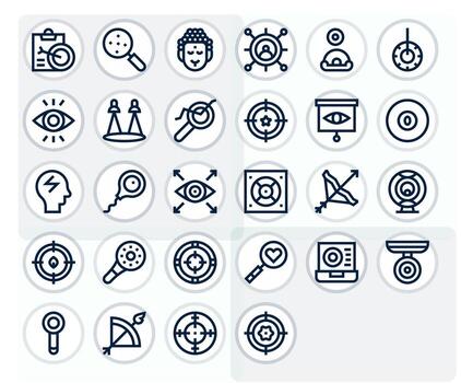 28 256x256 Icons for Focus in Display Perfect Bold Line Format vector