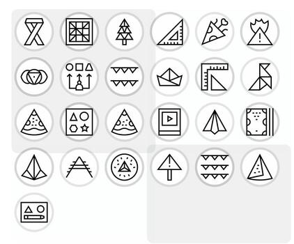 Triangle Scalable Set featuring 25 Editable Regular Line High Resolution Icons vector