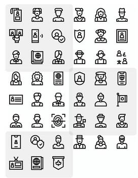 45 Bold Line Icons designed for Identity in 256x256 Pixel Aligned format vector