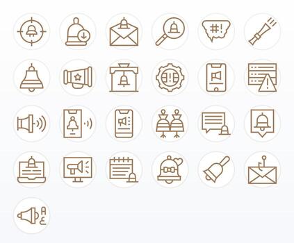 alerta icono exhaustivo haz con 25 monitor Perfecto regular línea 64 x 64 íconos vector