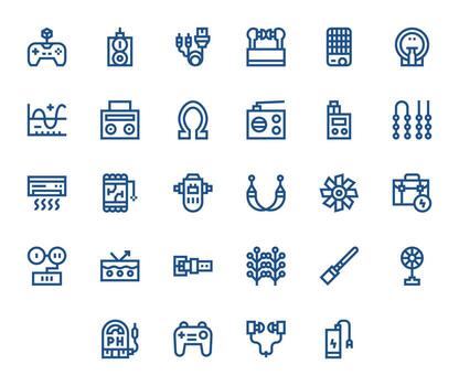 28 High Resolution Bold Line Icons optimized for Electronics Display Perfect display vector