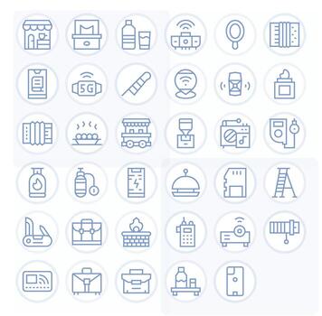 Portable Icon Toolkit featuring 35 PIXEL Perfect High Resolution Regular Line elements vector