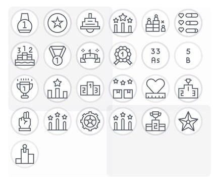 Ranking Pixel Aligned Set with 25 High Resolution Regular Line Icons vector