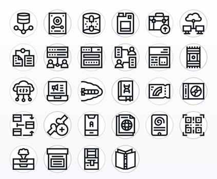 Information Technology Icon Repository containing 28 Bold Line Retina Ready Display Perfect graphics vector
