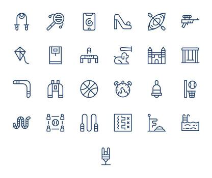 Activity Essential Set including 25 Detail Enhanced Regular Line High Resolution Icons vector
