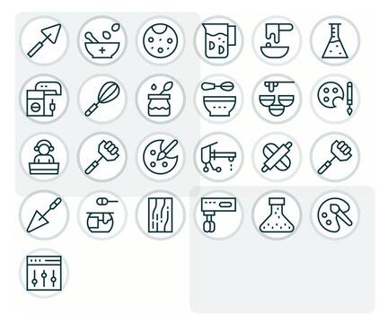 25 Display Perfect Regular Line Icons from Mixing Collection vector