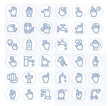 Tap Icon Toolkit featuring 36 Pixel Optimized 256x256 Bold Line elements vector