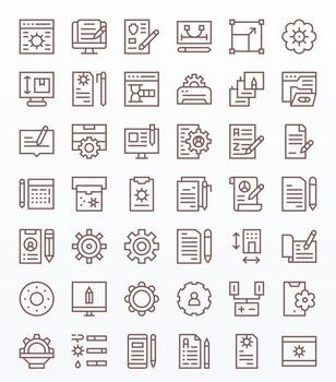 42 Regular Line Grid Fitted Retina Ready Icons from Modify Suite vector