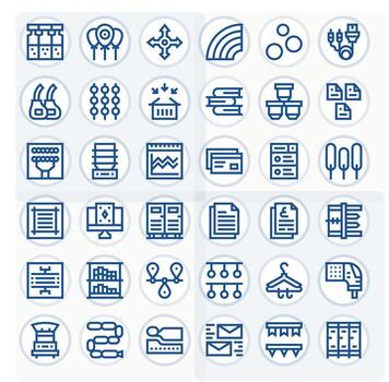 36 íconos para múltiple optimizado en píxel optimizado 64 x 64 negrita línea resolución vector