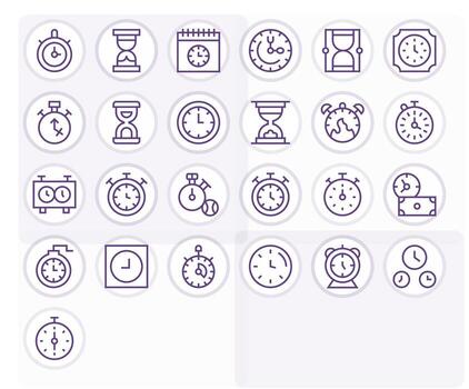 Duration Icon Toolkit featuring 25 Display Perfect High Resolution Regular Line elements vector