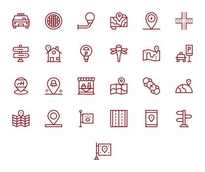 25 Regular Line Pixel Optimized Retina Ready Icons from Street Suite vector