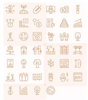 40 Thin Line Pixel Aligned Icons tailored for Growth Retina Ready interface vector