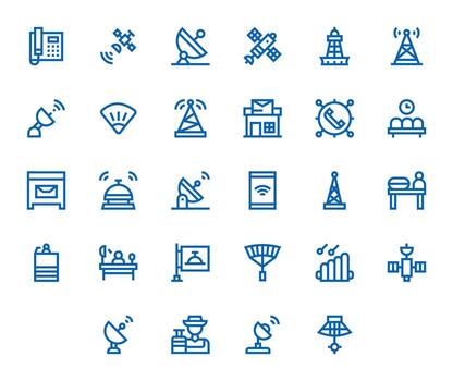 28 Icons for Reception featuring Retina Ready Pixel Optimized Bold Line Graphics vector