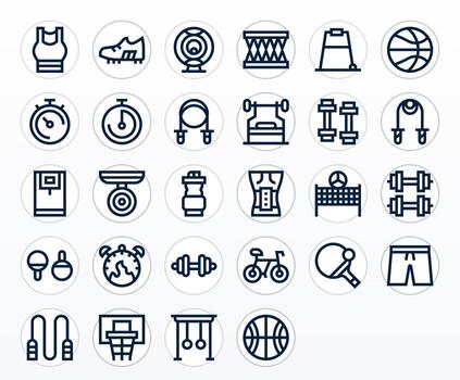 Exercise Ultimate Package with 28 256x256 Bold Line Pixel Aligned Icons vector