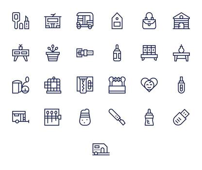 25 Display Perfect Regular Line Icons designed for Small Interface vector