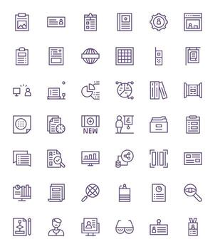 42 Regular Line Display Perfect Icons for Information Graphics vector