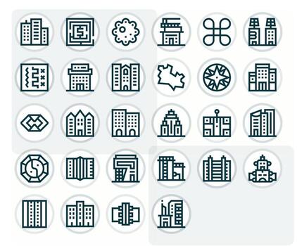 negrita línea píxel optimizado íconos desde complejo conjunto con 28 128x128 íconos vector