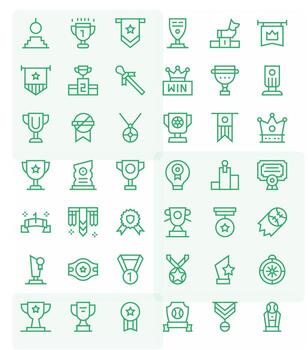 42 256x256 Regular Line Icons optimized for Medal Pixel Optimized display vector
