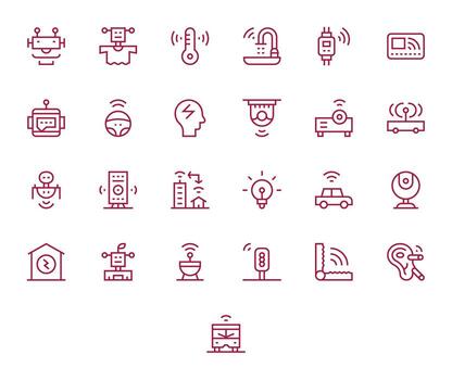 inteligente 256x256 icono paquete con 25 regular línea monitor Perfecto elementos vector