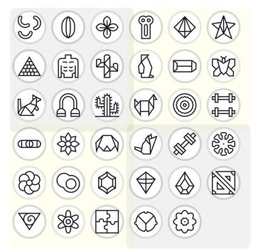 35 regular línea píxel optimizado íconos a la medida para forma 64 x 64 interfaz vector