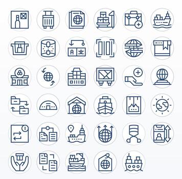Import Comprehensive Bundle with 35 Pixel Optimized Regular Line Retina Ready Icons vector