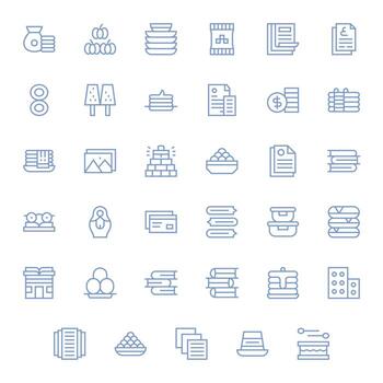 35 64 x 64 regular línea íconos para apilar con editable precisión vector