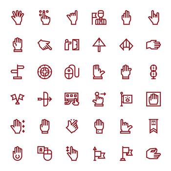 Bold Line Style Pointer Icons with 36 High Resolution Pixel Aligned Designs vector