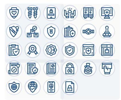 Secure Scalable Set featuring 28 Pixel Optimized Bold Line 256x256 Icons vector