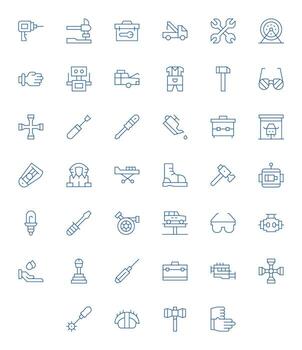 Mechanic Comprehensive Bundle with 40 Editable Thin Line 128x128 Icons vector