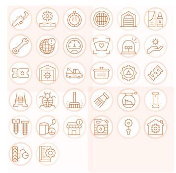Maintenance Professional Set with 32 Thin Line Display Perfect High Resolution Icons vector
