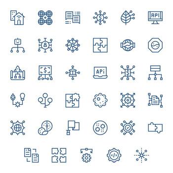 35 64x64 Regular Line Icons optimized for Integration Editable display vector