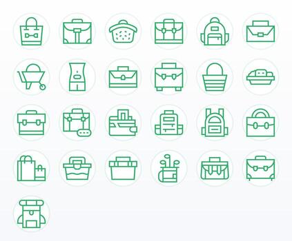 25 High Resolution Regular Line Icons for Carrying with PIXEL Perfect precision vector