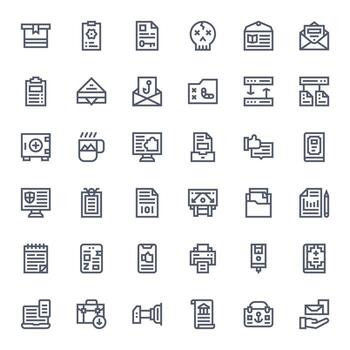 File Display Perfect Set with 36 High Resolution Bold Line Icons vector