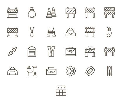 25 Icons for Closure featuring 128x128 Display Perfect Regular Line Graphics vector