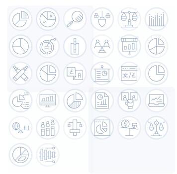 32 Thin Line Editable Icons crafted for Comparison 256x256 applications vector