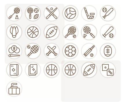 Game Icon featuring 25 High Resolution Icons in Regular Line Design vector