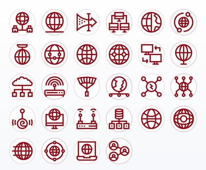 28 Bold Line Display Perfect Icons crafted for Network Connection 64x64 applications vector