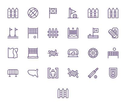 25 íconos para Perímetro presentando retina Listo píxel Perfecto regular línea gráficos vector