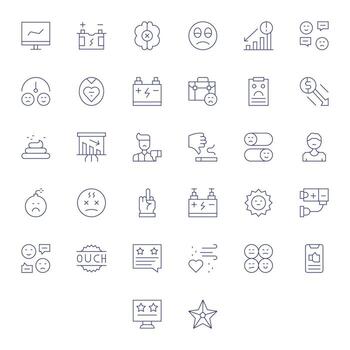 32 Thin Line Grid Fitted 256x256 Icons from Negative Suite vector