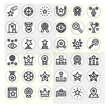 36 Icons for Best optimized in Display Perfect 128x128 Bold Line resolution vector
