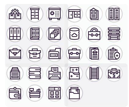 Documents Icon Arsenal with 28 High Resolution Bold Line Editable designs vector