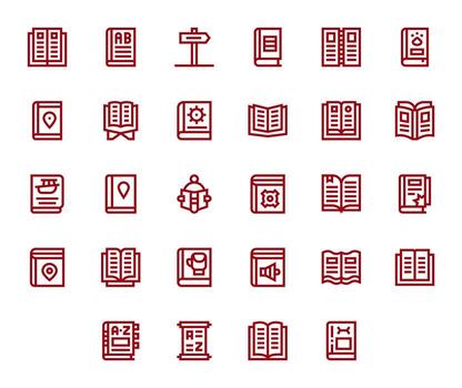 28 Bold Line Grid Fitted Icons crafted for Guidebook High Resolution applications vector