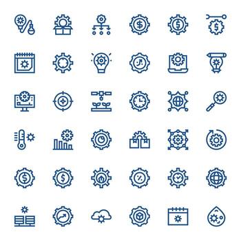 Optimization Scalable Set featuring 36 PIXEL Perfect Bold Line 256x256 Icons vector