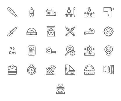 25 Regular Line Pixel Optimized Icons crafted for Accurate 128x128 applications vector