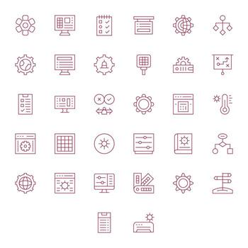 opciones exhaustivo haz con 32 editable Delgado línea alto resolución íconos vector