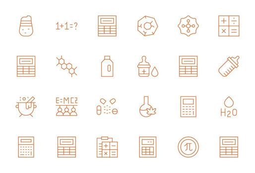 24 PIXEL Perfect Thin Line Icons designed for Formula Interface vector
