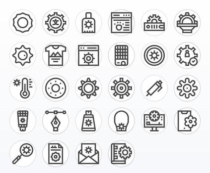 28 256x256 Icons for Customize in Display Perfect Bold Line Format vector