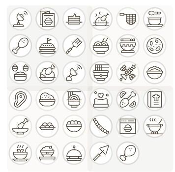 Dish Icon Repository containing 35 Regular Line High Resolution PIXEL Perfect graphics vector